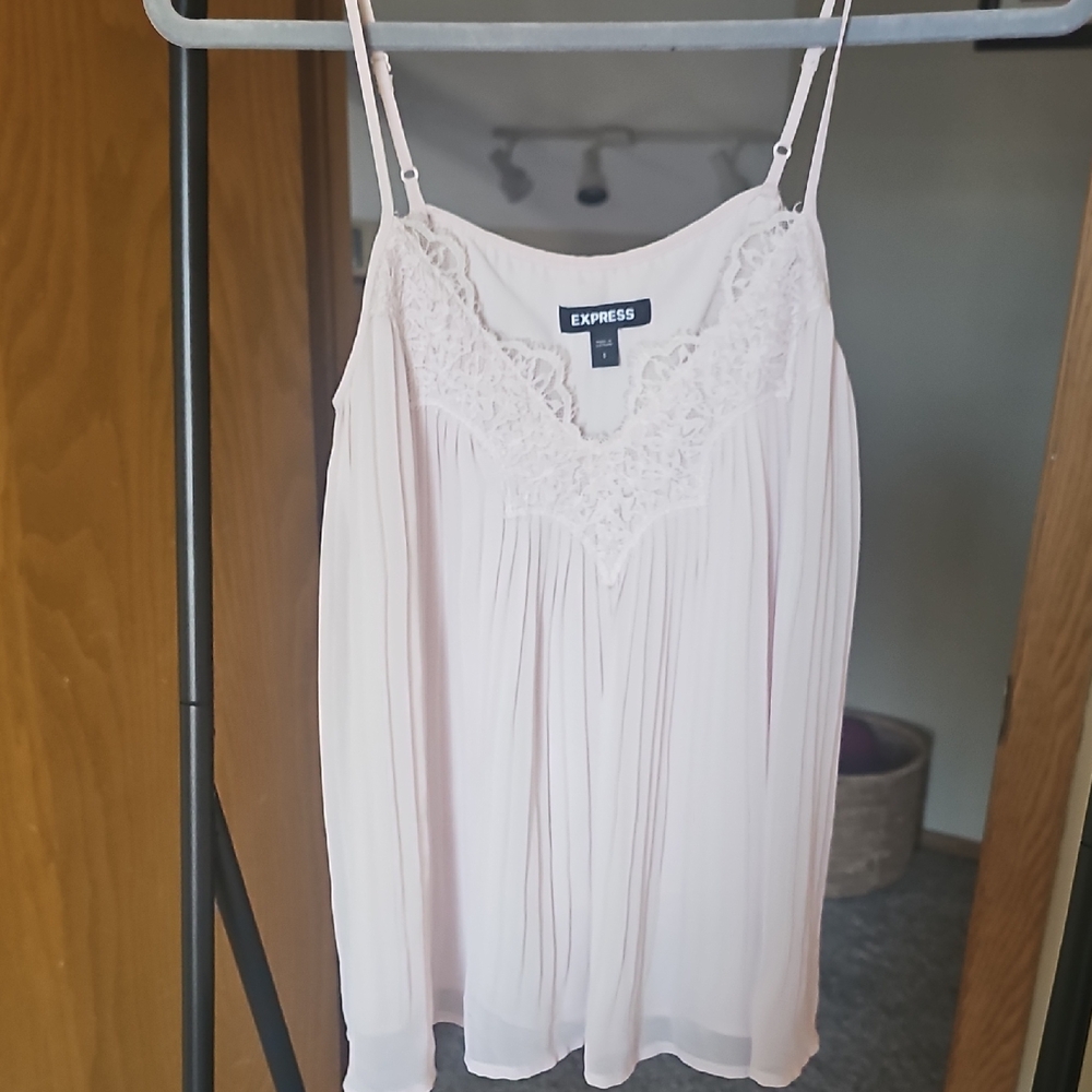 Express Women's Soft Pink Lace Cami Top
